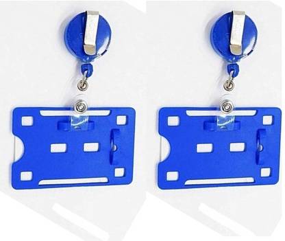 Ang Combo Pack of Blue ID Card Holder with Retractable Reel YOYO Made in India Lanyard