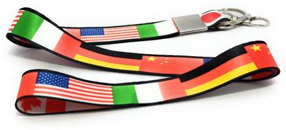 Key Era Country Flag World Globe id Card Tag Holder Keychain Lanyard