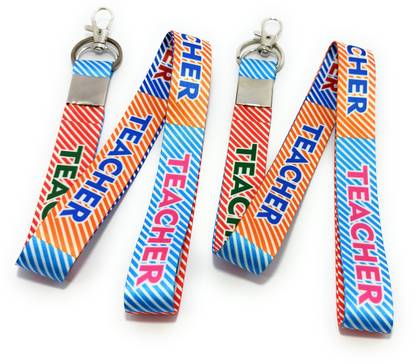 Key Era Teacher Id Tag Holder Fabric 2 Pc Lanyard