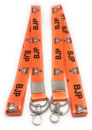 Key Era 2 pc Bjp Lotus Bhartiya Janta Party Fabric Lanyard