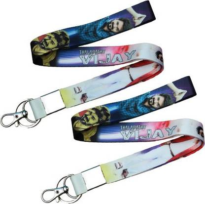MARPAXS Thalapathy Vijay Keychain pack of 2 Lanyard Locking Keychain for riders Lanyard
