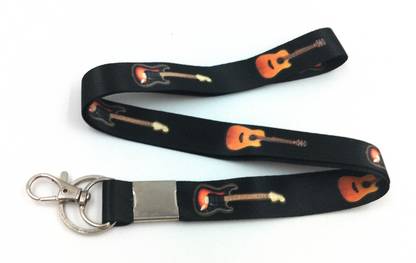 Necyard Music Guitar Id card Holder Keychain Orange Lanyard