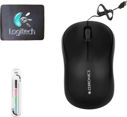 ZEBRONICS Comfort Mouse,Cable Protector, MousePad (Set of 3) Combo Set