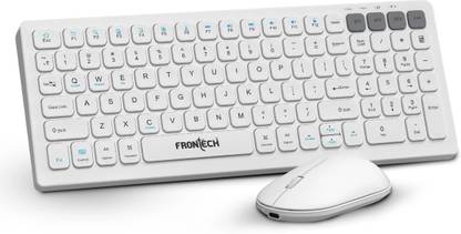 Frontech Wireless Keyboard and Mouse Combo with 2.4GHz Bluetooth and Rechargeable Battery Combo Set