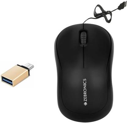 ZEBRONICS Wired Mouse, C-OTG (Set of 2) Combo Set
