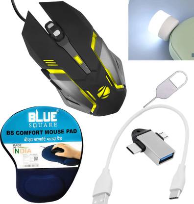 ZEBRONICS Zeb Transformer M, Mousepad, USB Light, 2 in 1 OTG, Type C cable, Ejector Pin Combo Set