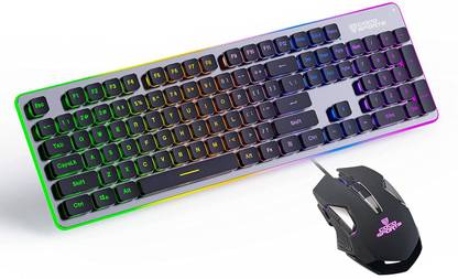 COCONUT Glassy Gaming Keyboard and Mouse Combo USB Wired with Anti Ghosting Keys Combo Set Designed for Gaming
