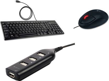 ZEBRONICS K35 Keyboard + Rise Mouse + 90HB USB HUB Combo Set