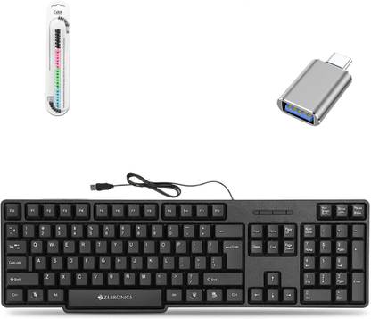 Mophonics Wired K20 Keyboard, C-OTG, and Cable Protector (Set of 3) Combo Set