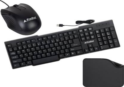 PRODOT 3 In 1 Keyboard, Mouse, Mouse Pad With 1 Year Warranty Combo Set
