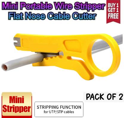 BALRAMA 2pc Mini RJ45 Network Wire Stripper Cable Cutter Impact Punch Down Tool Crimper Plier Strips Outer Jacket of UTP STP Round Network, Telephone and Data Cables Manual Crimper