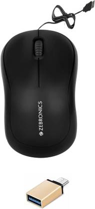 ZEBRONICS Wired Mouse & C-OTG (Set of 2) Combo Set
