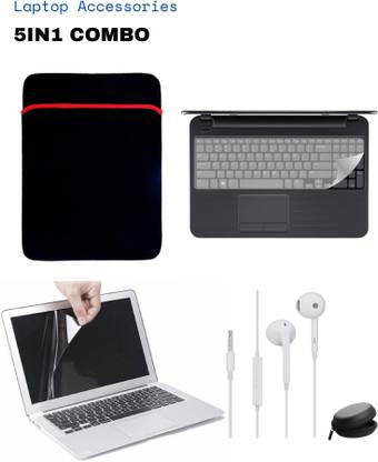 Lonaar 5IN1 15.6 Inch Laptop Accessories combo With Earphone & Caring Case Combo Set