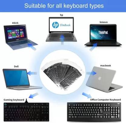 Atorse Dustproof Korean Keyboard Sticker Standard Letters Button Alphabet Layout Combo Set