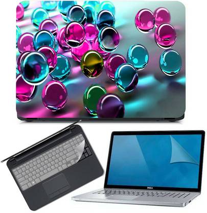 LIKEIT 3 In 1 Combo Set Laptop Printed Skin, Screen Guard, Key Guard for 15.6 Inch-C418 Combo Set