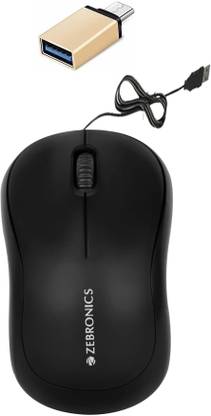ZEBRONICS Wired Mouse , C-OTG (Set of 2) Combo Set