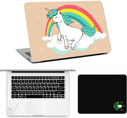 Namo Art 3in1 Accessories Pack Unicorn Laptop Skins with PalmRest Skin and Mouse Pad Combo Set