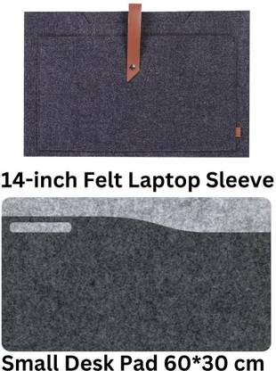 TIERNO Minimalist Felt Desk Pad & Laptop Sleeve Combo (14 Inch) TI-615 Combo Set