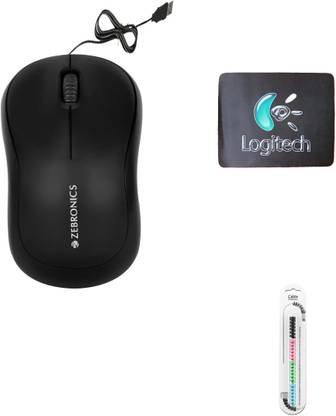 ZEBRONICS Comfort Mouse, MousePad, Cable Protector .(Set of 3) Combo Set