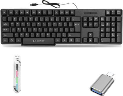 Mophonics Wired K20 Keyboard, C-OTG, and Cable Protector (Set of 3) Combo Set