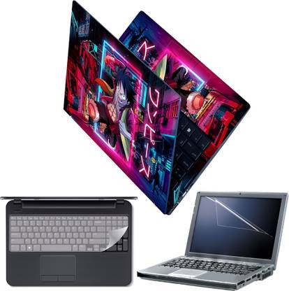 Techfit Full Body Laptop Skin with Screen Guard and Key Guard - Anime Boy Combo Set