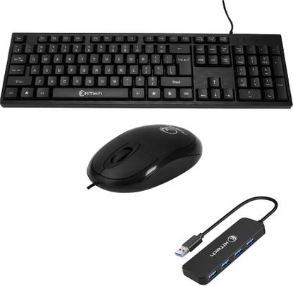 KITECH KB-021(Wired Keyboard),M10(Wired Mouse),Usb 3.0 Hub Combo Set