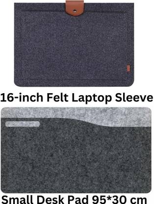 TIERNO Efficient Workspace: Felt Mouse Pad + 16 Inch Laptop Sleeve TI-817 Combo Set