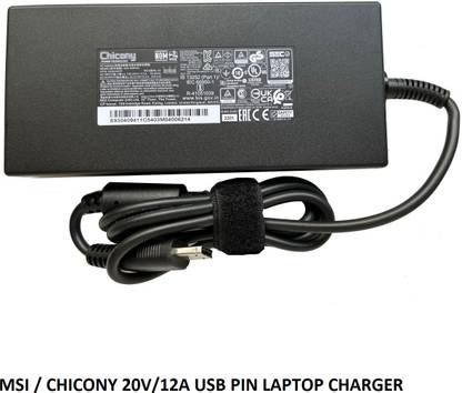SOLUTIONS-365 MSI CHICONY 20V 12A USB PIN CHARGER FOR MSI STEALTH GS77, STEALTH G577 SERIES 240 W Adapter