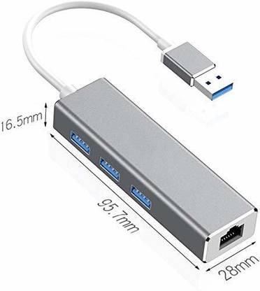 Etzin USB 3.0 Hub Ethernet Adapter 3-port USB Ethernet LAN(TD-772UG) 5 W Adapter