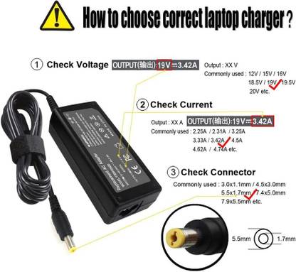 lap power 19V X 3.42A 65W Charger for Acer Pin Size 5.5MM X 1.7MM Smart Pin 65 W Adapter