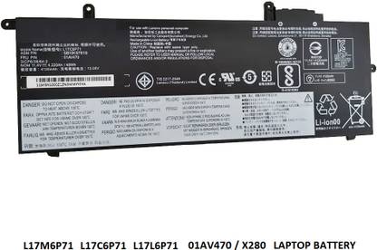 SOLUTIONS-365 COMPATIBLE L17M6P71 L17C6P71 L17L6P71 01AV470 X280 LAPTOP BATTERY FOR LENOVO THINKPAD X280 THINKPAD X280 20KEA00CHH	SERIES 4 Cell Laptop Battery