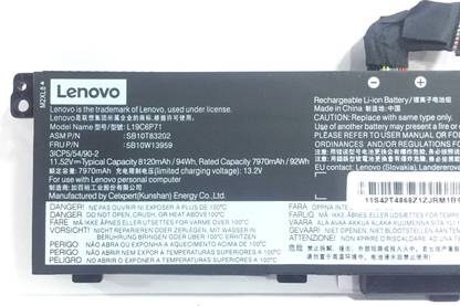 Lenovo L19L6P71 L19C6P71 Battery for ThinkPad P15 P17 T15G G1 G2 Gen 1 2 Mobile Workstation 20ST 20SU 20SN 20SQ 20YU 20YQ 20YS 20YR 20UR 20US 20ST000DGE 20YU0003GE 5B10W13958 5B10W13959 6 Cell Laptop Battery