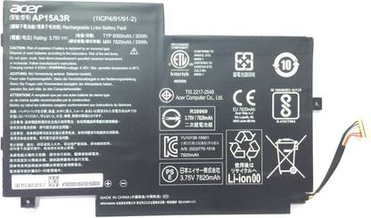 Acer AP15A3R Laptop Battery For SWITCH 10 E SW3-016-16RY SWITCH 10 E SW3-016P-18E6 4 Cell Laptop Battery