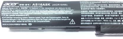 Acer AS16A8K LAPTOP BATTERY FOR Aspire E15 E5-475 E5-475G E5-575G E5-575T E5-575TG E5-553 E5-553G F15 F. 5-573 F5-573G F5-573G-574E E17 E5-774 E5-774G 3 Cell Laptop Battery