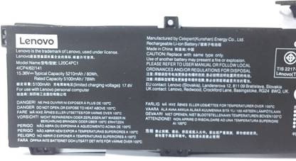 Lenovo L20C4PC1 , L20D4PC1 , L20L4PC1 , L20M4PC1 LAPTOP BATTERY FOR Legion 5 15ACH 82JU00BRGE, Legion 5 15ACH 82JU00BTGE, Legion 5 15ACH-82JU00C6GE-FL, Legion 5 Pro 4 Cell Laptop Battery