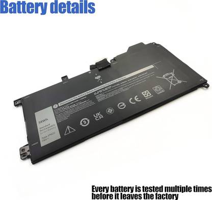 WISTAR 1FKCC Battery for Dell Latitude 7200 7210 2-in-1 T04J T04J001 T04J002 Series Compatible with 09NTKM 9NTKM 0D9J00 D9J00 0KWWW4 KWWW4 T5H6P Li-ion Replacement Battery 3 Cell Laptop Battery