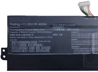 SOLUTIONS-365 COMPATIBLE C31N1824 BATTERY FOR ASUS CHROMEBOOK FLIP C434, C434TA-DS384T 4 Cell Laptop Battery