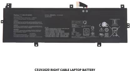 SOLUTIONS-365 COMPATIBLE C31N1620 RIGHT CABLE BATTERY FOR ASUS ASUS ZENBOOK UX430 UX430UA-1A 3 Cell Laptop Battery