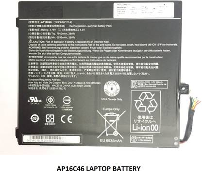 SOLUTIONS-365 COMPATIBLE ACER AP16C46 LAPTOP BATTERY FOR SWITCH 10 V SW5-017 SWITCH 10 V SW5-017-106Q SWITCH 10 V SW5-017-10LE SWITCH 10 V SW5-017-14YZ SWITCH 10 V SW5-017P-1437 SWITCH 10 V SW5-017P-17JJ 4 Cell Laptop Battery