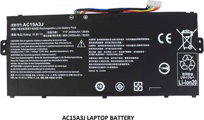 SOLUTIONS-365 COMPATIBLE ACER AC15A3J LAPTOP BATTERY FOR CHROMEBOOK 11 CB3-131-C7W4 CHROMEBOOK SPIN 511 R752TN-C4TL CHROMEBOOK 11 CB3-131-C4RW CHROMEBOOK SPIN 11 CP311-1HN-C3E3 CHROMEBOOK SPIN 511 R752TN-C08S 3 Cell Laptop Battery