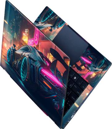 SCOTLON _Full Panel_Futuristic Car in Cyber World_ Vinyl Laptop Skin Compatible for 15.6 inch