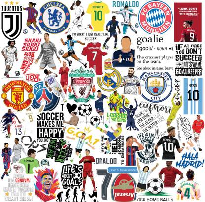 CodersParadise Pack of 65 Football Soccer Stickers for Laptop Non-Terable Laptop Skin Compatible for 15.6 inch