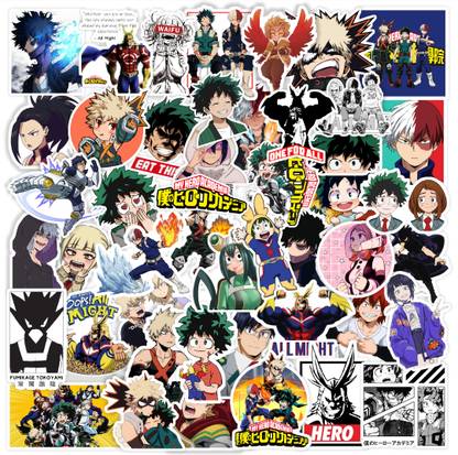CodersParadise 5.5 cm My Hero Academia Stickers for Laptop, Diary, Guitar, Mobile Phone-Waterproof Self Adhesive Sticker