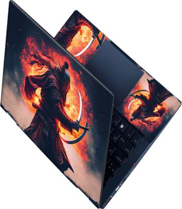 SCOTLON All Panel_Demonic red mask samurai_Premium Laptop Skin Vinyl Laptop Skin Compatible for 15.6 inch