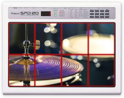 Rhythm Pro Drum Set Vinyl Stickers 8pcs Roland Octapad SPD-20/SPD-11/SPD-8. (F) VINYL Reusable Laptop Skin Compatible for 8 inch