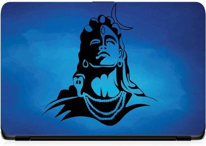 POINT ART HQ Lord Shiva With Moon Laptop Skin Decal sticker Glossy Vinyl Fits Size Bubble Free Vinyl Laptop Skin Compatible for 15.6 inch