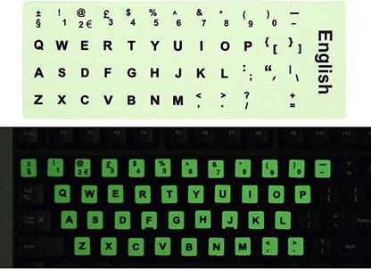 D & Y 2PCS Pack Universal English Keyboard Stickers Glow in The Dark PVC(Polyvinyl Chloride) Laptop Decal 14