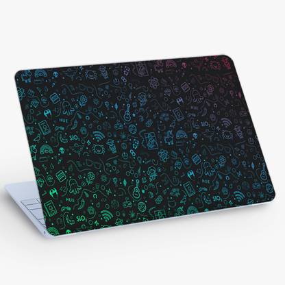 Lazylix Laptop Skin Bubble-Free UHD Quality Sticker for Laptops Upto 15.6" Icon Mix 2 Vinyl Reusable Laptop Skin Compatible for 15.6 inch