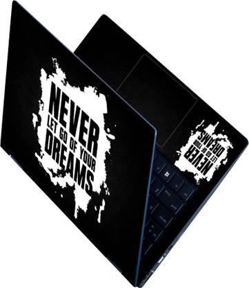 Anweshas Full Body Laptop Skin Sticker - Dreams White Black Self Adhesive Vinyl Laptop Skin Compatible for 15.6 inch