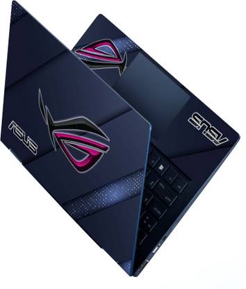 dzazner HD Printed Full Panel Laptop Skin Sticker Vinyl Fits Size Upto 15 inches No Residue, Bubble Free - Asus Blue Dots Self Adhesive Vinyl Reusable Laptop Skin Compatible for 15.6 inch